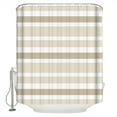 thumbnail image 2 of Beige Brown Striped Waterproof Fabric Shower Curtain, Modern White Abstract Art Aesthetics Shower Curtain for Bathroom Curtains Bathtubs Hotel Washable Shower Curtains with 12 Hooks Small 36x72in, 2 of 6