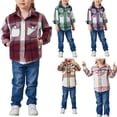 thumbnail image 6 of Biekopu Parent Child Button Down Plaid Shirt Jacket Turn Down Collar Long Sleeve Pocketed Plaid Jacket Coat (Red Mom, Small), 6 of 7