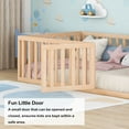 thumbnail image 6 of Bellemave Twin Floor Bed with Fence and Door, Twin Size Montessori Floor Bed Frame, Low Profile Toddler Bed Frame with Safety Guardrails, Slats Not Included, Natural, 6 of 11