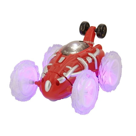Dimension Front - R/C Stunt Car - Red, Radio Controlled, 360 Degree Front Axel, Wheels Light Up!, Dimensions: 5.43W x 3.94D x 3.15H in. By Flipo