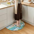 thumbnail image 4 of Half Circular Door Mat 20"x31.5", Christmas Snowman Coastal Absorbent Non Slip Front Door Mat, Xmas Blue Beach Diatomaceous Entryway Rug for Indoor Patio Living Room Kitchen Door Entrance, 4 of 9