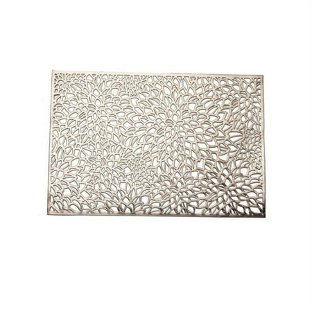 

Clearance Item! Jiiey Table Placemats Rectangular Flower Pvc Placemat Home Daily Table Decoration Pvc Hot Gold Placemat 6*Placemat