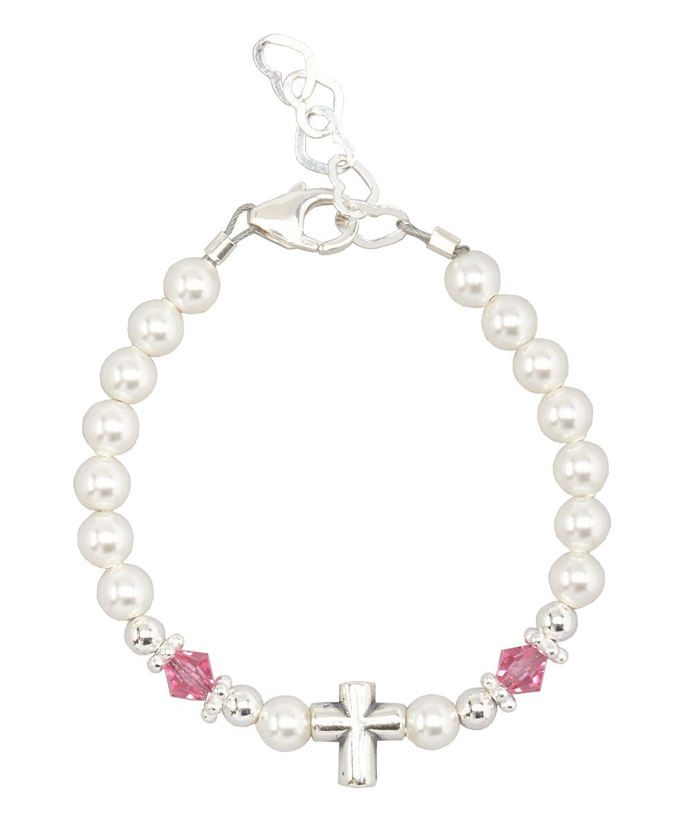 Infant Baptism Gift, Baby Bracelet Sterling Silver Cross (BSCHP)