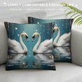 thumbnail image 3 of Creowell Swans Water Dreamlike Fashion Style Dirt-Resistant Throw Pillow Covers for Couch Sofa Bed Living Room Bedroom Aesthetic Decorative Pillowcase 1PC 18x18in, 3 of 5