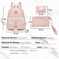 thumbnail image 2 of Mochilas de  Cuero Versátil Para Dama 3 Piezas  Rosa, 2 of 5