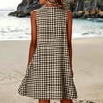 thumbnail image 6 of QUNYINEY A Line Sun Dresses for Women 2026 Midi Sleeveless Summer Plaid Tank Dress Crew Neck Beach with Pockets Loose Fit Dresses, 6 of 8