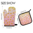 thumbnail image 2 of Yayeee Oven Mitts and Pot Holder Set of 2 Heat Resistant Kitchen Gloves Baking Hot Pad, Gradient Pink Stars, 2 of 5