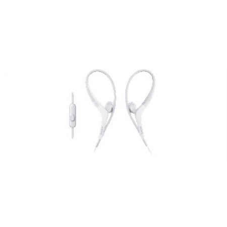 UPC: 0027242900660 | Flexible loop-hanger sports headphones w/ Mic – Splashproof MDRAS410AP (White)