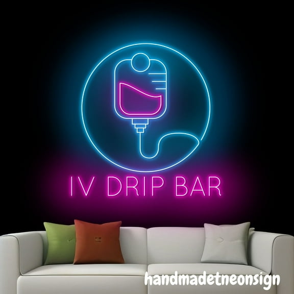 Handmadetneonsign IV Drip Bar Neon Sign, IV Therapy Led Light, Medspa Wall Decor, Beauty Salon Light 72754