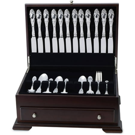 Lifetime Brands Single Drawer Flatware Chest With Feet Dark
