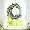 thumbnail image 4 of Easter Bunny Wreath for Front Door, Pastel Colors with Floral Garland & Eggs, Outdoor Indoor Welcome Sign Spring Holiday Decor, 4 of 6