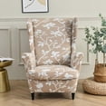thumbnail image 1 of Wing Back Chair Covers with Arms Piece Slipcovers for Armchair Washable Stretch Print Pattern Wingback Chair Cover Furniture Protector Geometry, 1 of 7