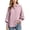 Pink, variant on Women's Collared Button Down Shirts Raglan Lantern Sleeve Smocked Ruffle Cuffs Tops with Chest Pocket Loose High Low Hem Blouses