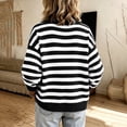 thumbnail image 6 of LUVDA Striped Knit Cardigan for Women Collared Button Up Sweater Colorblock Long Sleeve Casual Fall Top, 6 of 7