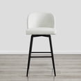 thumbnail image 3 of CHITA 30" Swivel Upholstered Counter Bar Stools with Back & Metal Legs Fabric in CloudSet of 4,Faux Leather in white, 3 of 8