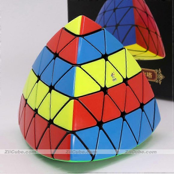 YuXin HuangLong Pyramind 5x5 Triangle Cube 4 Corners Magic Puzzle Logic Cubo Professional Educational Toys Game Stickerless Game