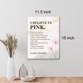 thumbnail image 2 of Inspirational I Believe in Pink Print Positive Self Care Paintings Canvas Wall Art Lady Boss Poster Artwork Ready to Hang Modern Home Office Decor Graduation Gift, 2 of 4