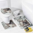 thumbnail image 4 of Christmas Elk Theme 4Pcs Shower Curtain Set Shower Curtain Set with Carpet Bath Mat, 4 of 8