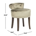 thumbnail image 6 of SAFAVIEH Georgia Contemporary Glam Upholstered Vanity Stool, Antique Sage, 6 of 13