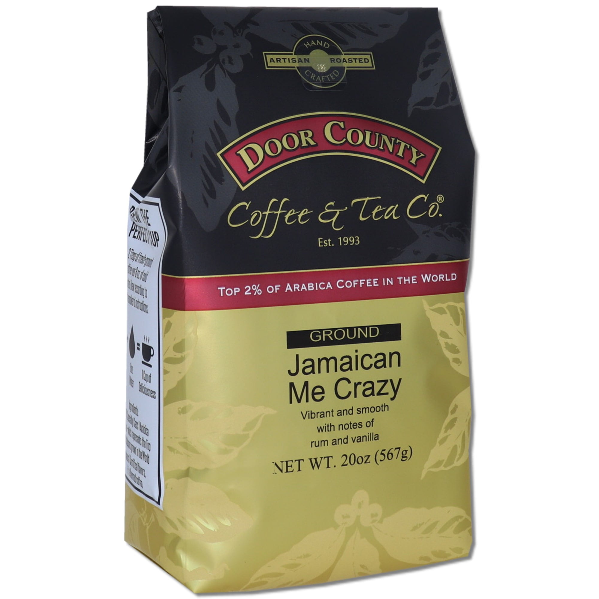 Door County Coffee Jamaican Me Crazy Flavored Specialty Coffee, Dark