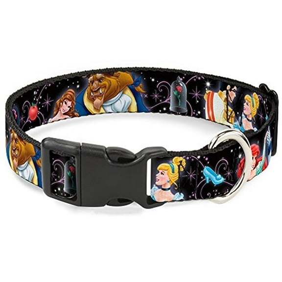 Buckle-Down Disney Princesses & Prince's Dancing Disney Breakaway Plastic Clip Collar, Narrow-Large