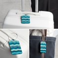 thumbnail image 6 of Square PU Leather 2 Pack Travel Tag - Bag Tag - Suitcase Tag with Privacy Cover and Stainless Steel Ring - Suitable for Travel, Backpack, and Handbag Waves on the Beach, 6 of 7