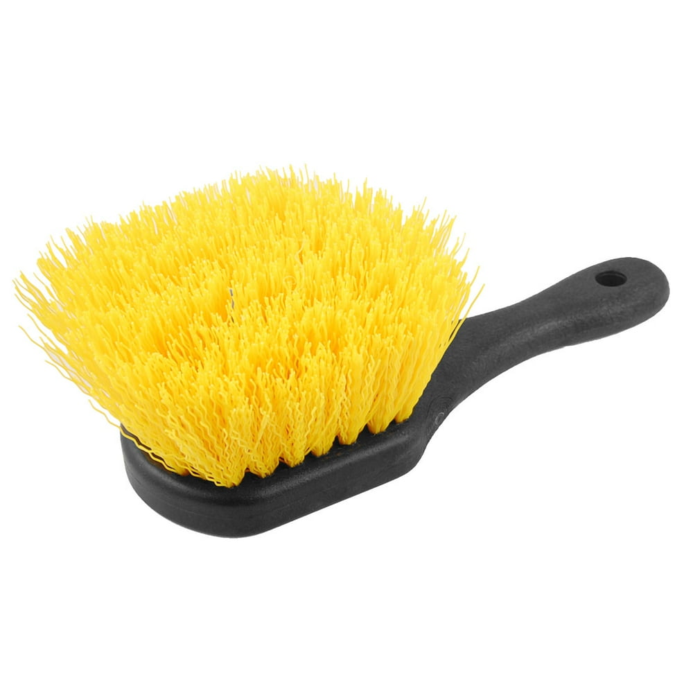 Practical Home Car Car Carpet Clean Brush w Nonslip Handle Black Yellow