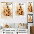 thumbnail image 4 of Designart "Sienna Serenade Of Violin And Mandolin II" Music Floater Framed Wall Art Living Room, 4 of 5