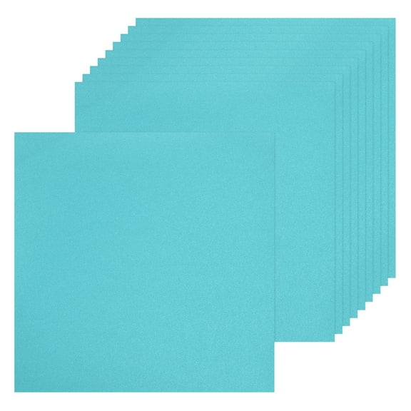 Uxcell 10 Pcs Shimmer Cardstock Paper 8 Inch Length 8 Inch Width 80lb/120gsm Metallic Paper Sheets for Art Supplies Paper Crafting, Light Blue