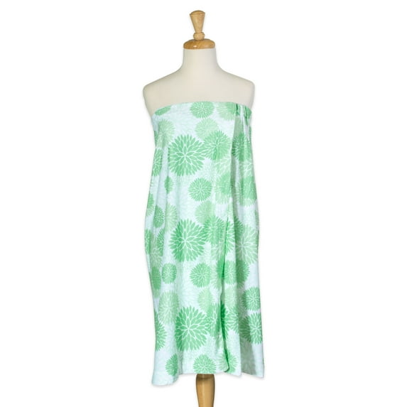 Design Imports Aqua Dahlia Print Womens Shower Wrap
