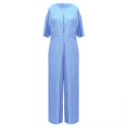 thumbnail image 2 of Ierhent Women's Plus Size Jumpsuits Women Sleeveless Floral Jumpsuit Wide Leg Long Trousers Overalls(Blue,3XL), 2 of 5