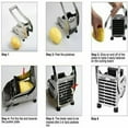 thumbnail image 5 of French Fry Cutter with 2 Blades, Professional Potato Cutter Stainless Steel, Potato Slicer French Fries, Press French Fries Cutter for Potato Cucumber Carrot Onion Vegetables, 5 of 7