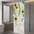 thumbnail image 4 of Sunflower Window Privacy Film, Green Botanical Summer Spring Vintage Static Cling UV Sun Blocking Tint Film Heat Control Windows Films for Bedroom Bathroom, Window Stickers 23.6"x59", 4 of 8