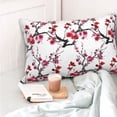 thumbnail image 3 of Goofa Cherry Blossoms Print Plush Throw Pillow Case, Soft Velvet with Hidden Zipper, Decorative Cushion Cover for Sofa, Bed, Car, and Home Décor-14"x20", 3 of 5