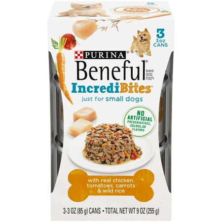 UPC: 0017800159500 | Purina Beneful Incredibites Wet Dog Food for Small Adult Dogs Real Chicken 3 oz. Cans (24 Pack)