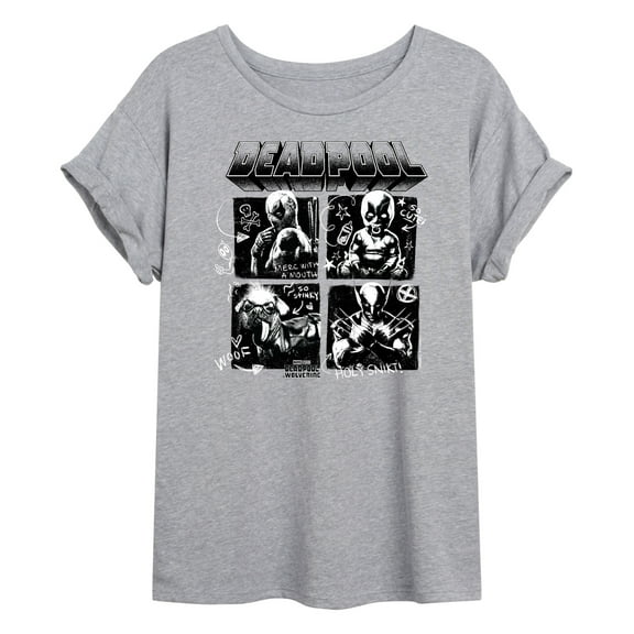 Marvel Deadpool & Wolverine - Character Grid - Women's Oversized Graphic T-Shirt