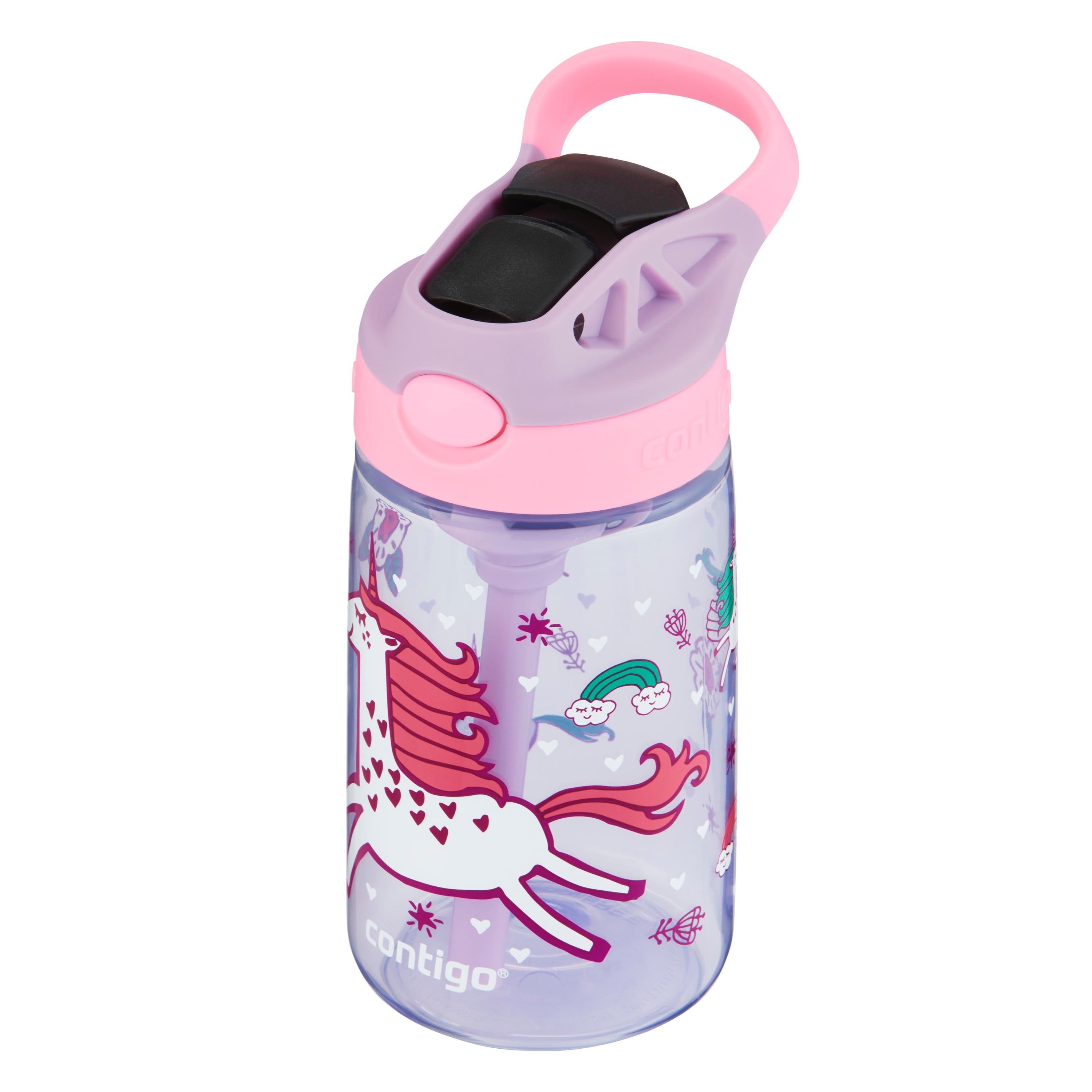 Contigo Kids Water Bottle, Striker No-Spill, Petal Pink, 14 Ounce
