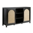 thumbnail image 5 of Walker Edison 58" Modern 2-Door Sideboard with Rattan Panels, Black, 5 of 16