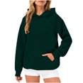 thumbnail image 1 of Timegard Sweatshirts for Women Drop Shoulder Hoodies Pullover Fall Winter Casual Solid Color Tops, 1 of 9