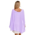 thumbnail image 2 of Miaeowve Women Soft Sheer Chiffon Bolero Shrug Wedding Capes Shawl Wrap for Bridesmaid Dress Cover Up Light Purple One Size, 2 of 6