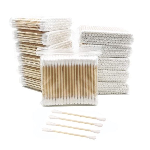Bastoncillos de algodón con palos de madera/bastoncillos de algodón biodegradables 2000 piezas