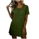 thumbnail image 5 of TaTaai Women's Summer Casual Fashion Solid Crew Neck Short Sleeve Mini Nightgown Soft Comfortable Short Dress Gift, 5 of 9