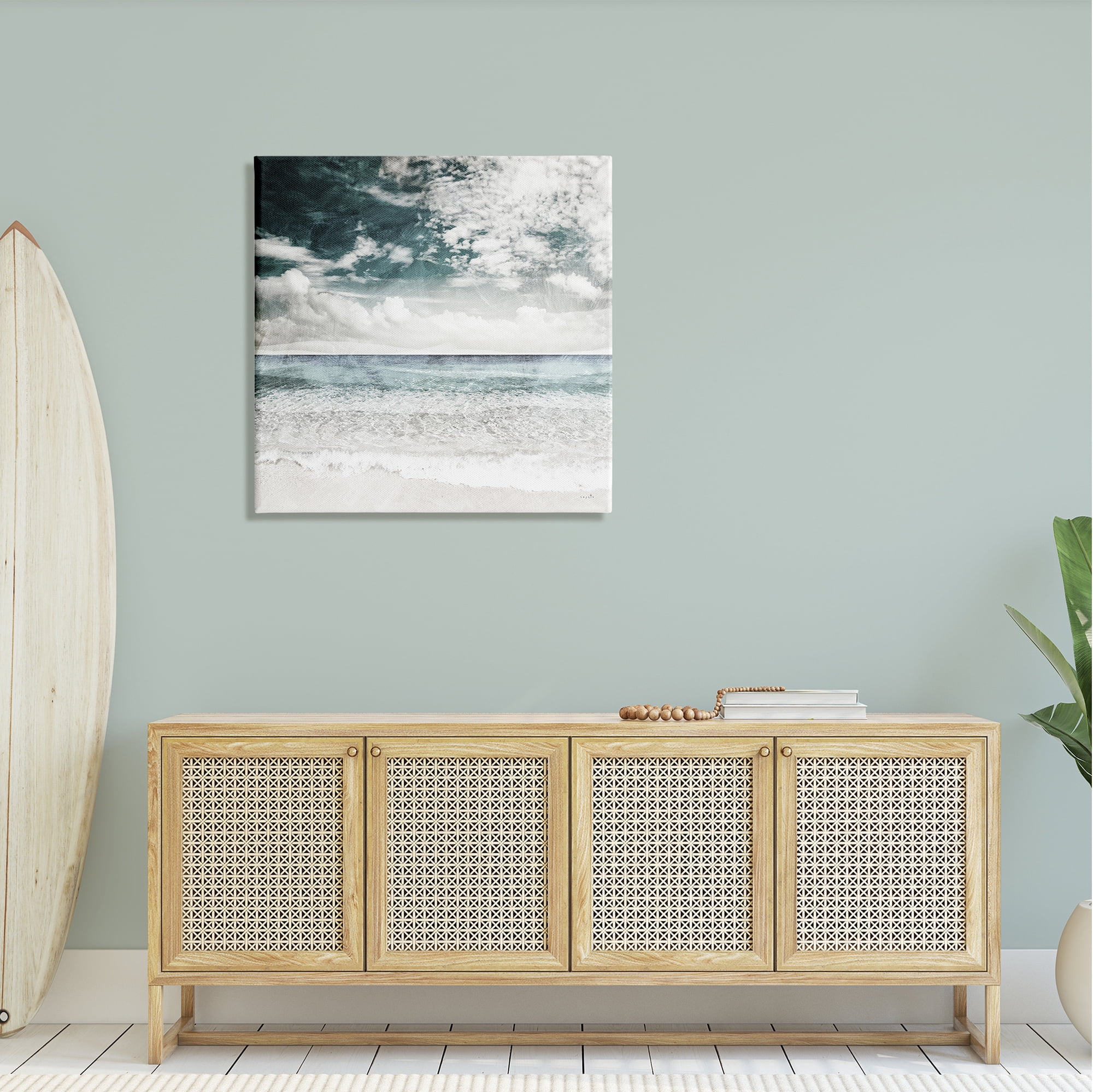 Stupell Industries Misty Beach Clouds Sea Shoreline Collage Design , 30 x 30, Design by Sophie 6