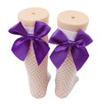 thumbnail image 3 of Chaussettes Résille pour Femmes Chaussettes Hautes en Maille Bas de Mode avec Nœud en Satin, 3 of 5