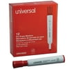 Universal Dry Erase Marker, Chisel Tip, Red, Dozen -UNV43652, Non Washable Ink