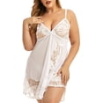thumbnail image 2 of Women's Lingerie Lace Babydoll Plus Size Sleepwear Nightwear Mesh Chemise, 2 of 10