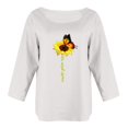 thumbnail image 4 of Pompotops T-shirt à Manches Longues pour Femme, Col Rond, Imprimé, Coupe Ample, Décontracté, Mode, Automne, 4 of 6