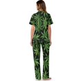 thumbnail image 3 of Yuyamidu Green Leaves Women's Short Sleeve Pajama Set 2 Piece Soft Sleepwear Lounge Set with Comfortable Top & Pants Breathable Nightwear for Summer, 3 of 7