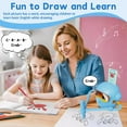thumbnail image 3 of Drawing Robot for Kids, with 100 Word Cards, Voice Interactive Educational Drawing Machine, Montessori Painting Learning Toys for 3-8 Year Old Boys Girls Birthday Party (Blue), 3 of 10