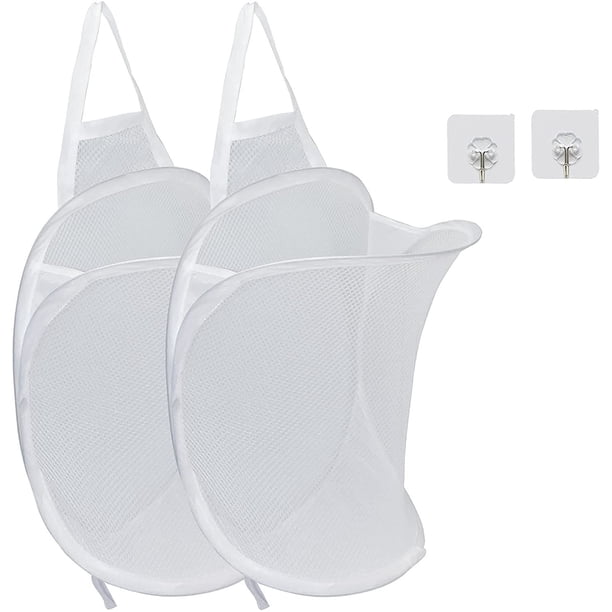 Cesto de ropa sucia colgante pequeño, bebé, cesto de ropa sucia para niños, cesto de ropa sucia emergente de malla, utilizado para viajes, dormitorio, baño, dormitorios (paquete de 2) Zhivalor Cestos de Ropa